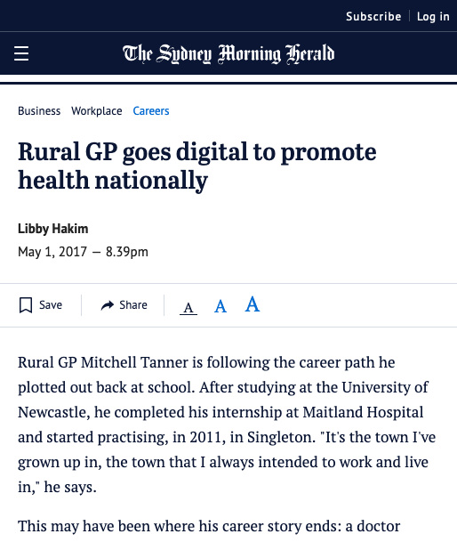 Our Head Doctor, Dr Mitchell Tanner spoke to The Sydney Morning Herald about Stigma Health -