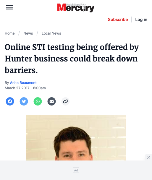 The Newcastle Herald wrote about our innovative approach to STD/STI testing -